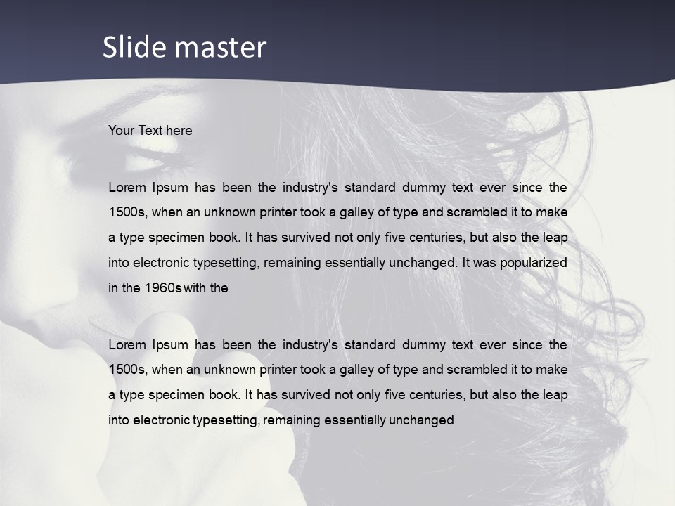 A Woman With Her Hair Blowing In The Wind PowerPoint Template