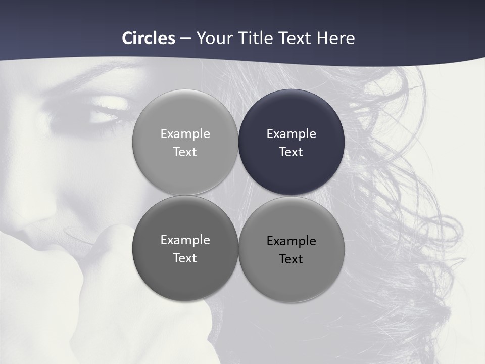 A Woman With Her Hair Blowing In The Wind PowerPoint Template