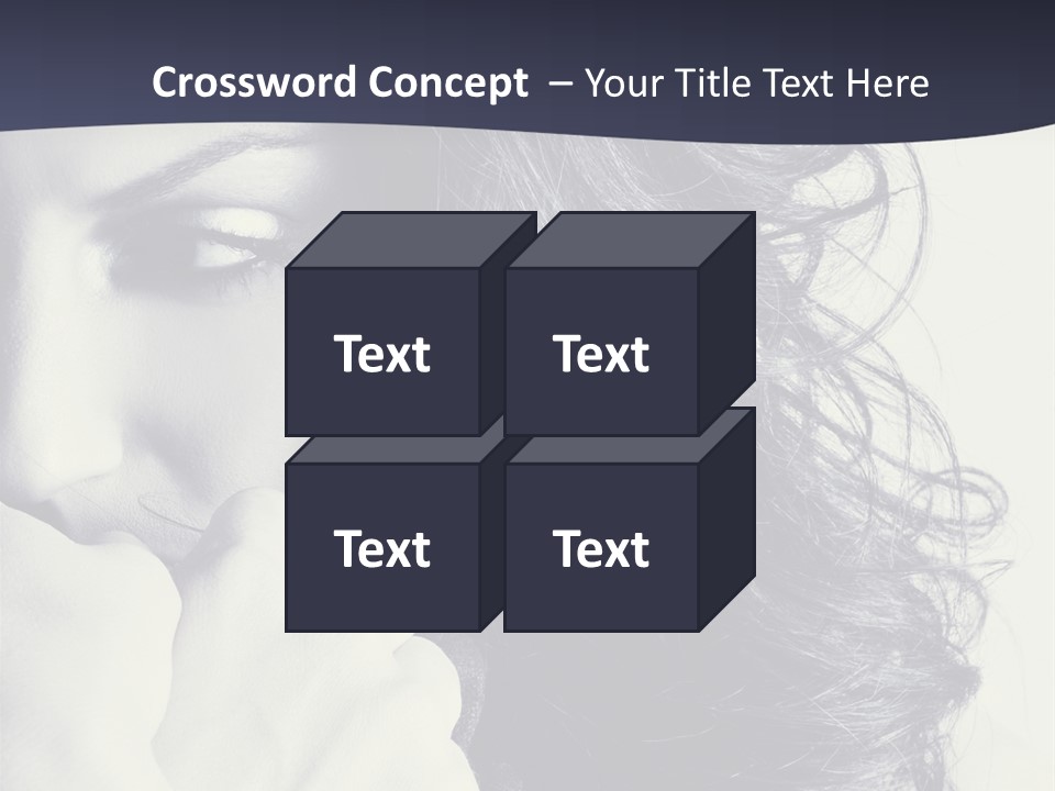 A Woman With Her Hair Blowing In The Wind PowerPoint Template