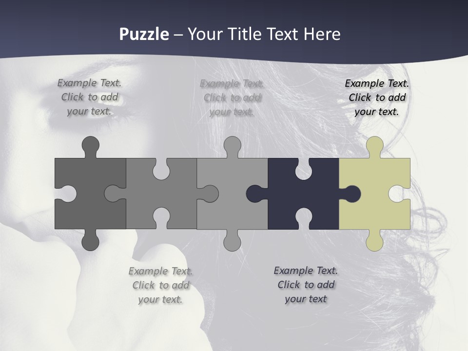 A Woman With Her Hair Blowing In The Wind PowerPoint Template