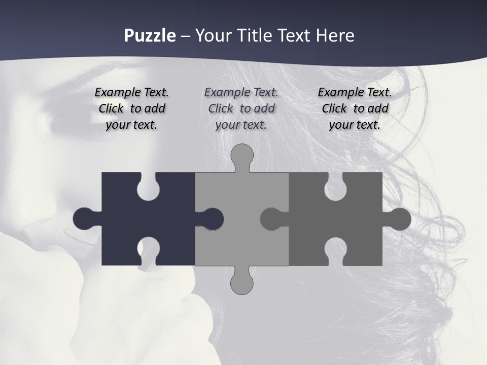 A Woman With Her Hair Blowing In The Wind PowerPoint Template