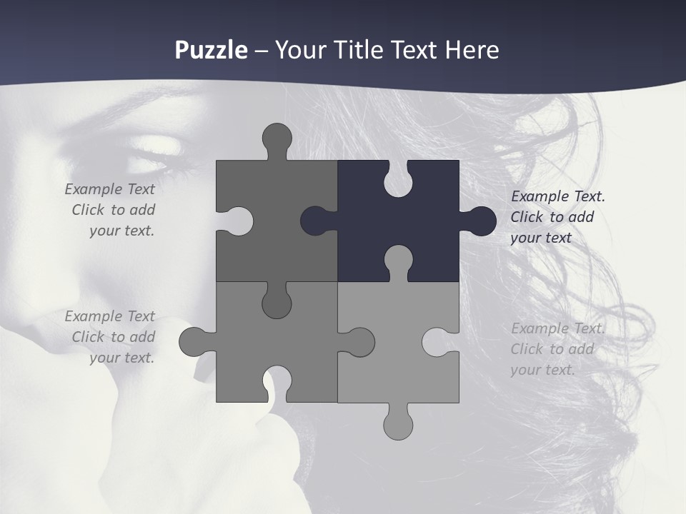 A Woman With Her Hair Blowing In The Wind PowerPoint Template