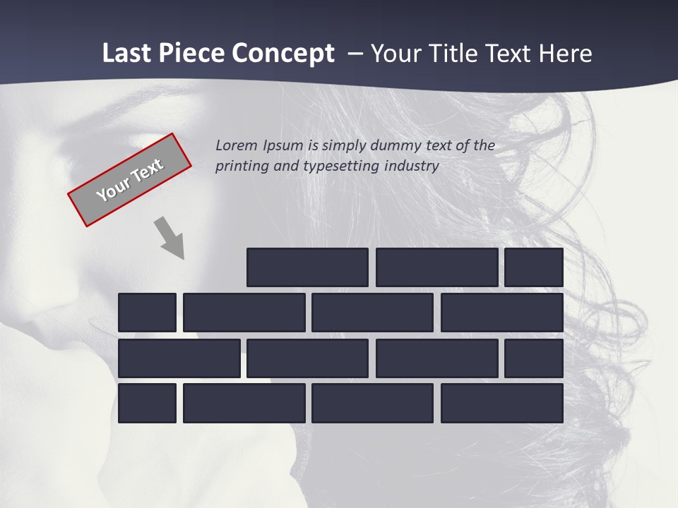 A Woman With Her Hair Blowing In The Wind PowerPoint Template