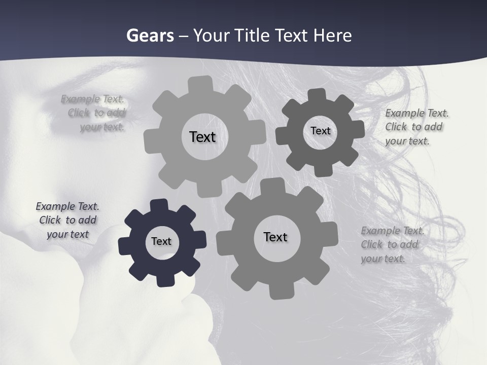 A Woman With Her Hair Blowing In The Wind PowerPoint Template