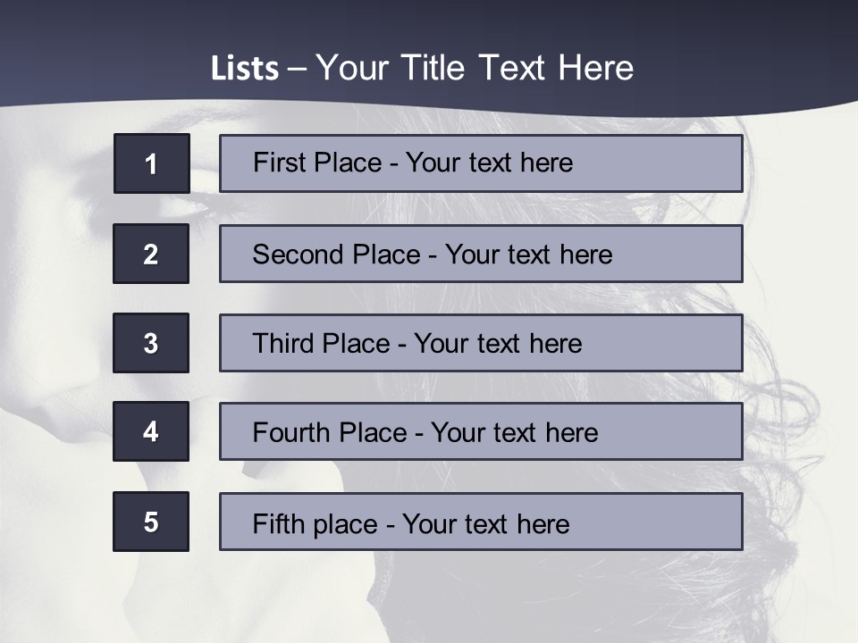 A Woman With Her Hair Blowing In The Wind PowerPoint Template