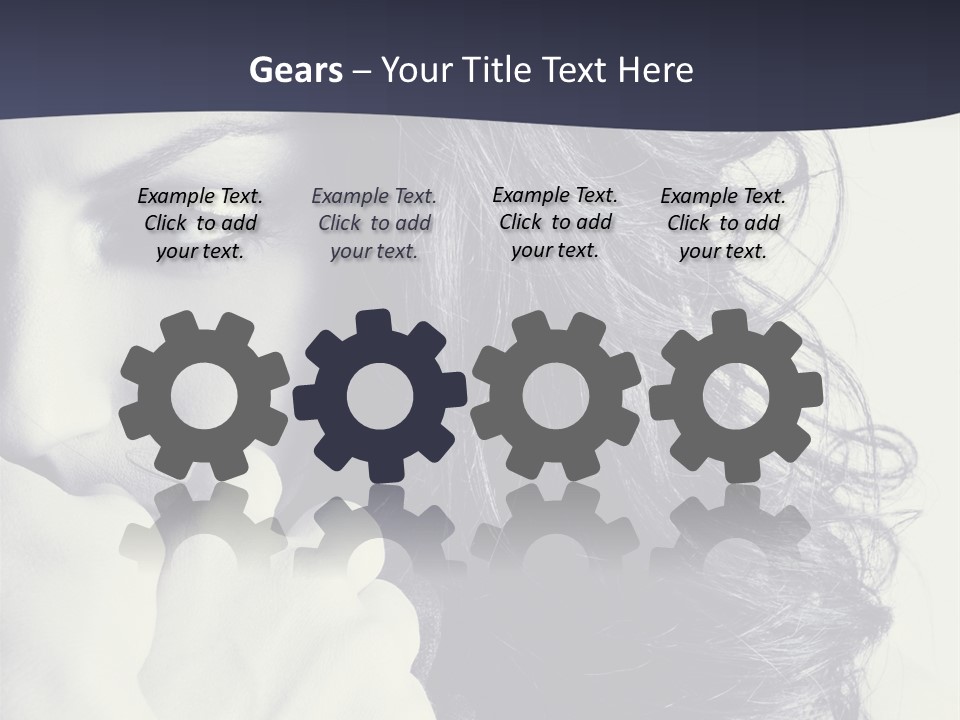 A Woman With Her Hair Blowing In The Wind PowerPoint Template