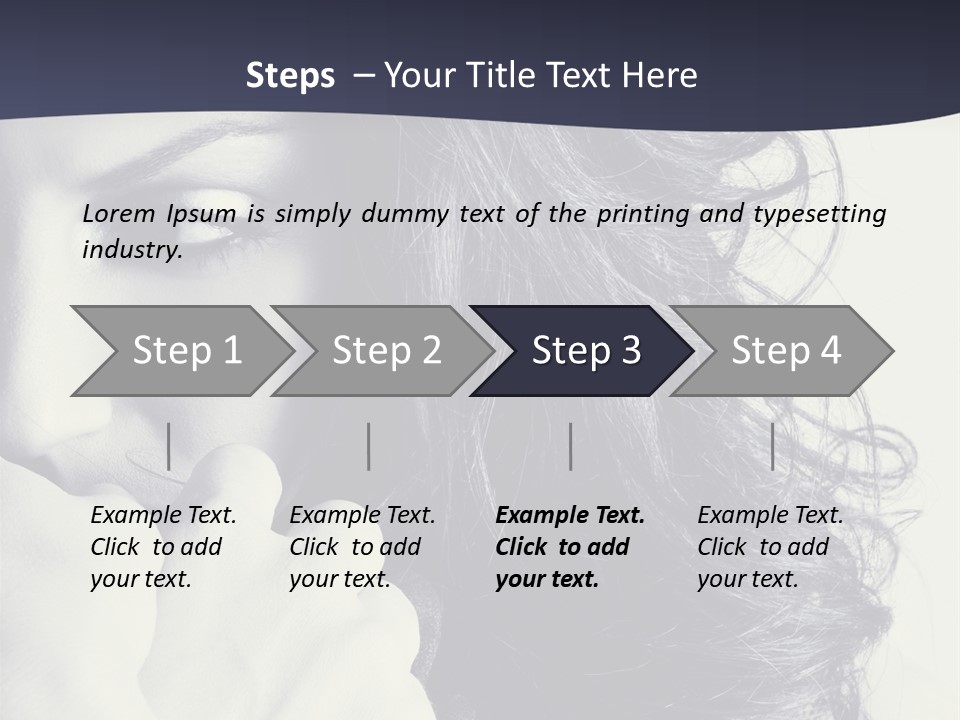 A Woman With Her Hair Blowing In The Wind PowerPoint Template