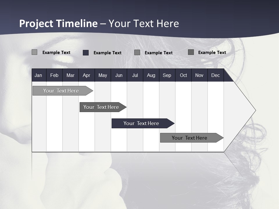 A Woman With Her Hair Blowing In The Wind PowerPoint Template
