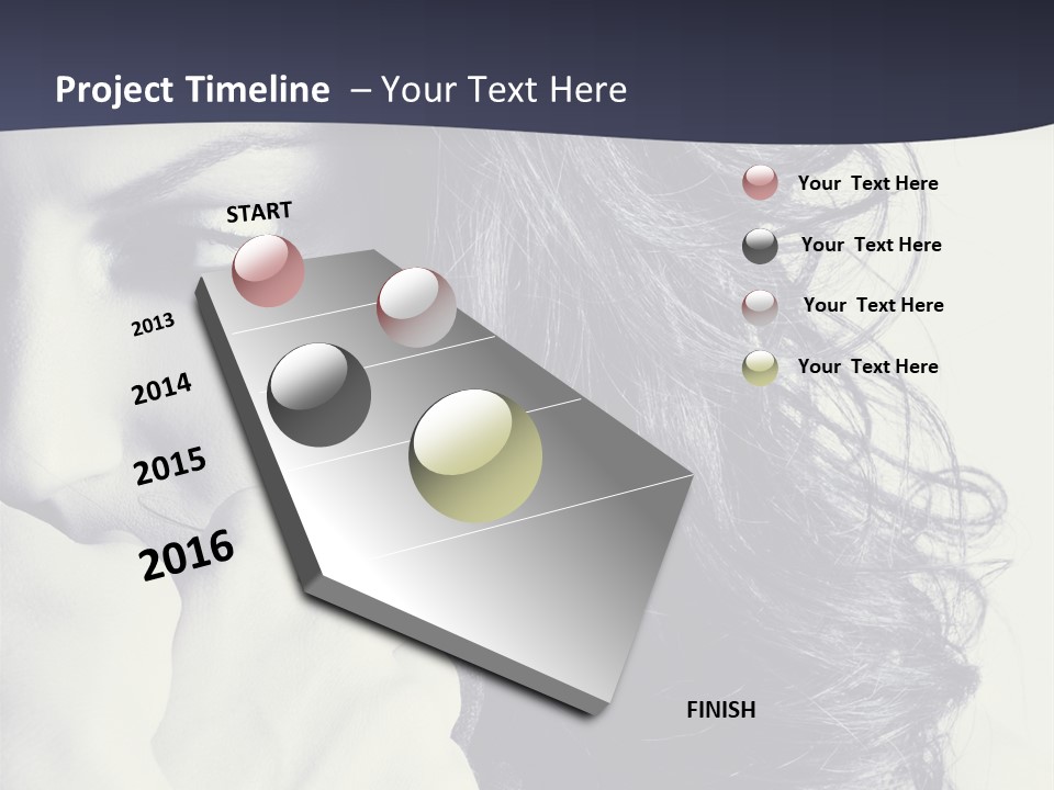 A Woman With Her Hair Blowing In The Wind PowerPoint Template