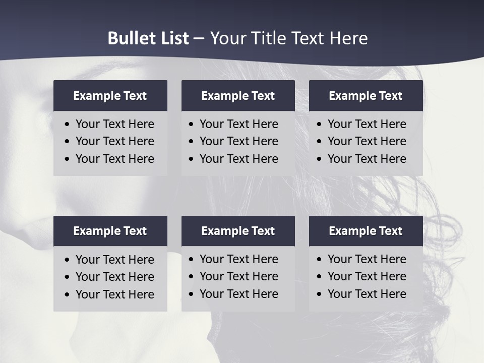 A Woman With Her Hair Blowing In The Wind PowerPoint Template