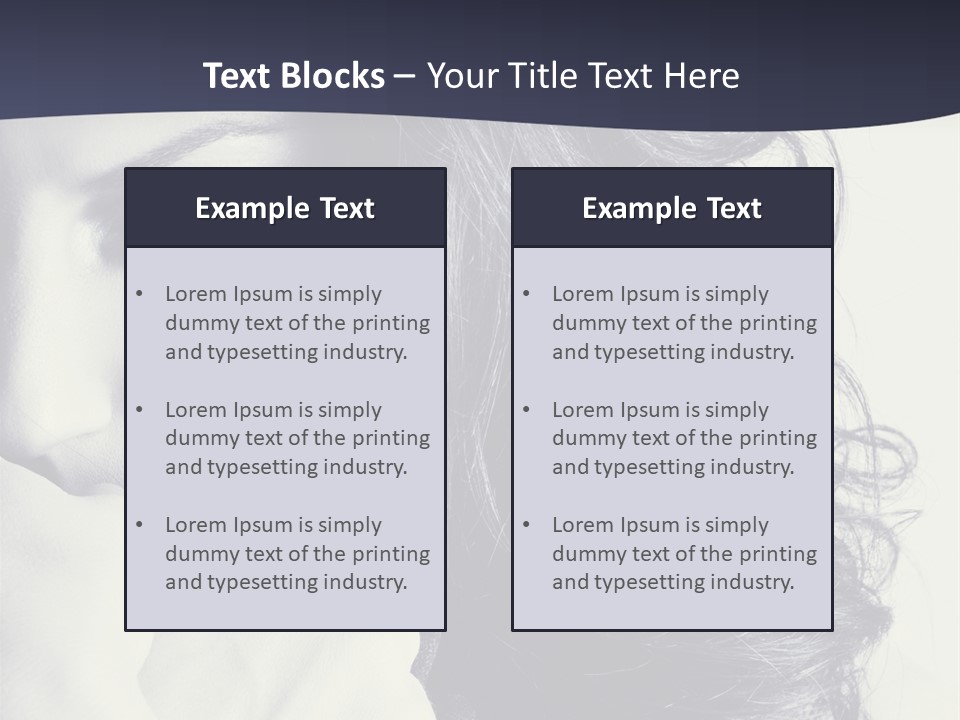 A Woman With Her Hair Blowing In The Wind PowerPoint Template