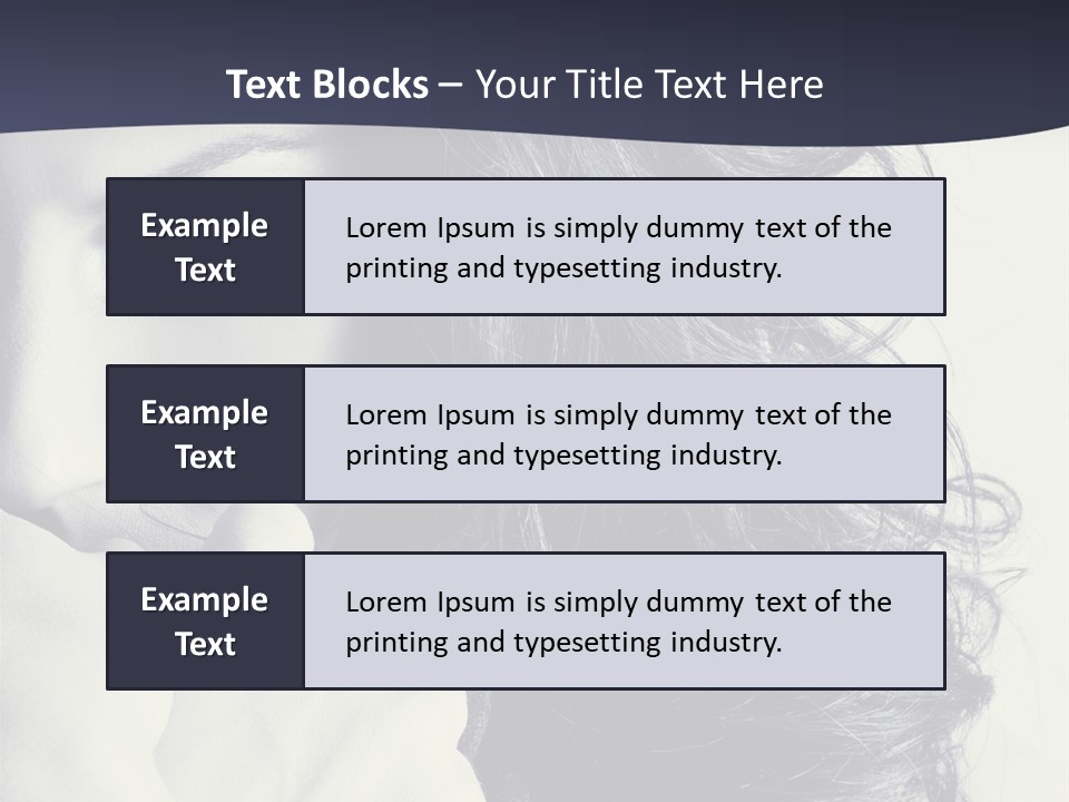 A Woman With Her Hair Blowing In The Wind PowerPoint Template