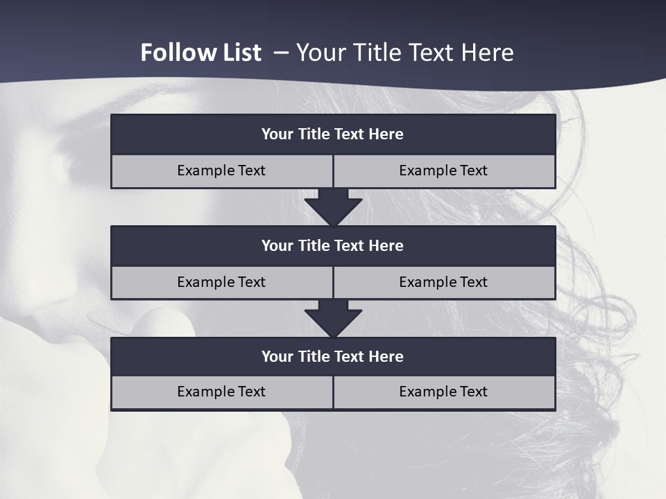 A Woman With Her Hair Blowing In The Wind PowerPoint Template