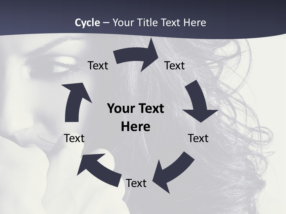 A Woman With Her Hair Blowing In The Wind PowerPoint Template