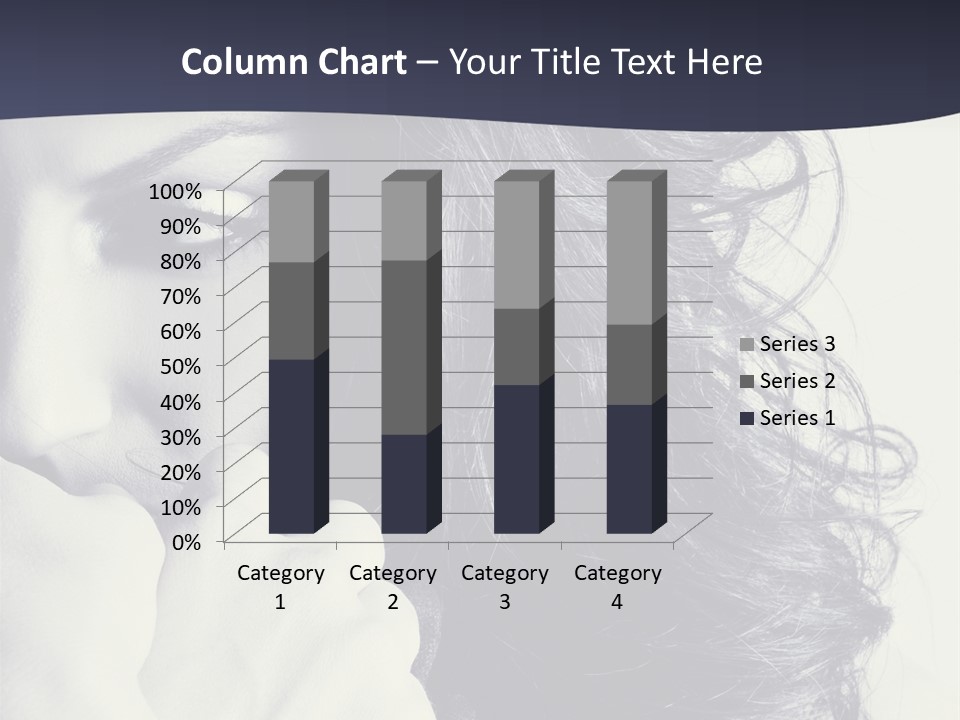 A Woman With Her Hair Blowing In The Wind PowerPoint Template