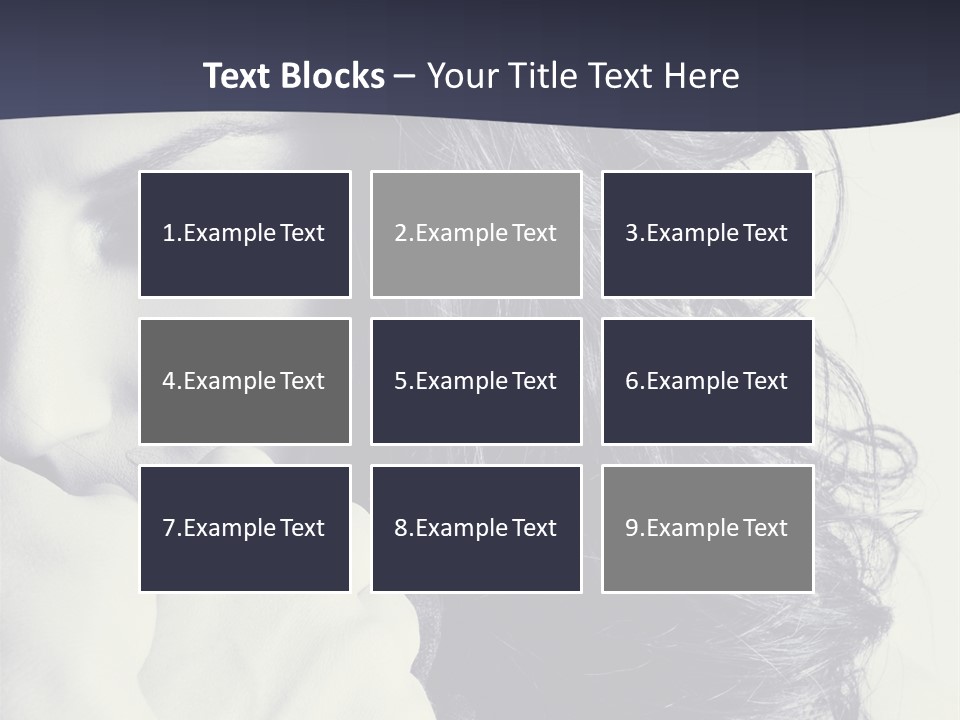 A Woman With Her Hair Blowing In The Wind PowerPoint Template