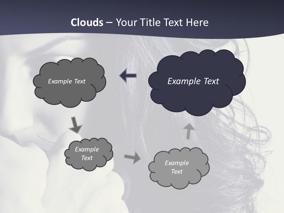 A Woman With Her Hair Blowing In The Wind PowerPoint Template
