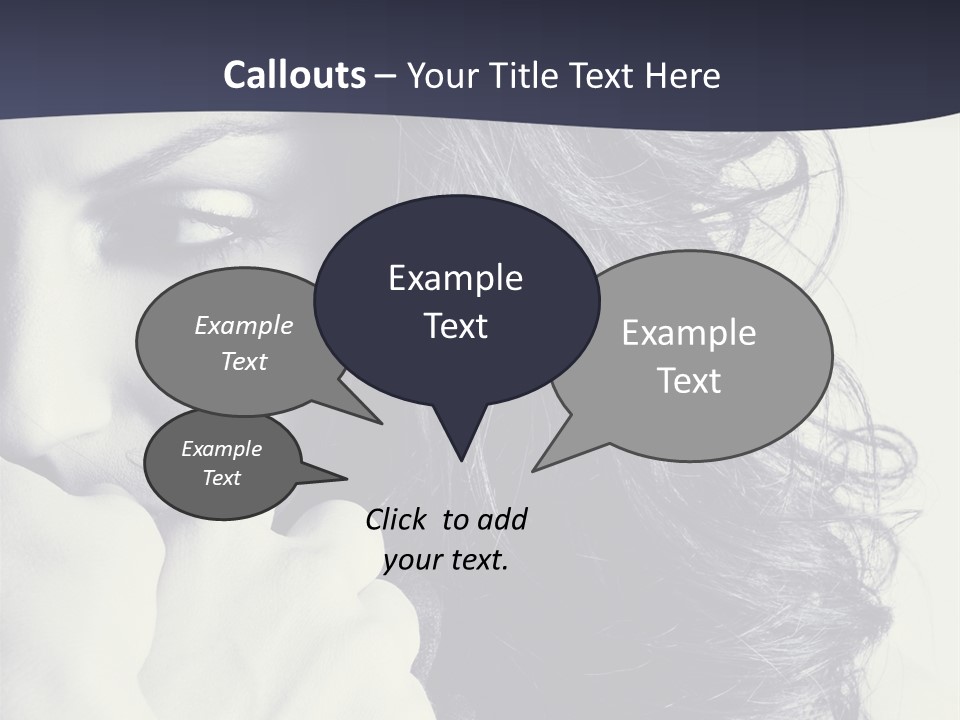 A Woman With Her Hair Blowing In The Wind PowerPoint Template