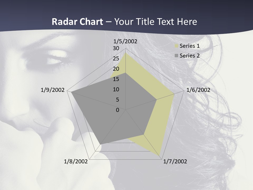 A Woman With Her Hair Blowing In The Wind PowerPoint Template