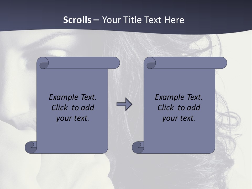A Woman With Her Hair Blowing In The Wind PowerPoint Template