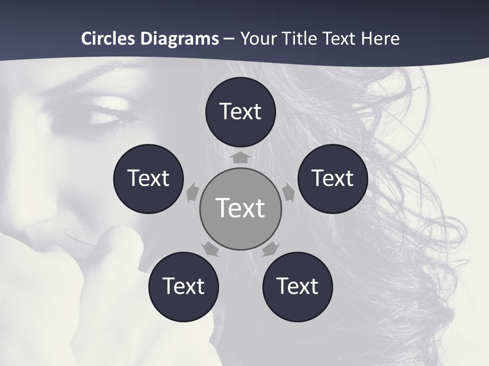 A Woman With Her Hair Blowing In The Wind PowerPoint Template