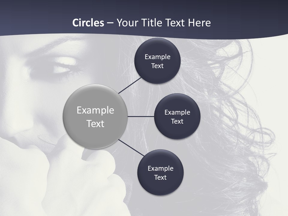 A Woman With Her Hair Blowing In The Wind PowerPoint Template