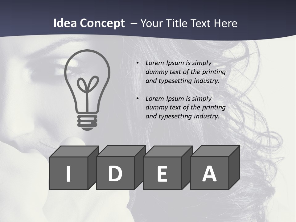 A Woman With Her Hair Blowing In The Wind PowerPoint Template