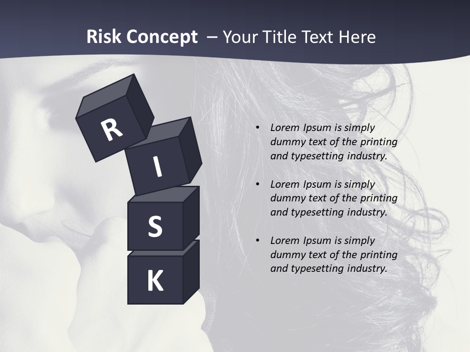 A Woman With Her Hair Blowing In The Wind PowerPoint Template