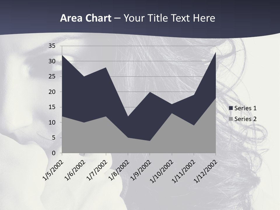 A Woman With Her Hair Blowing In The Wind PowerPoint Template