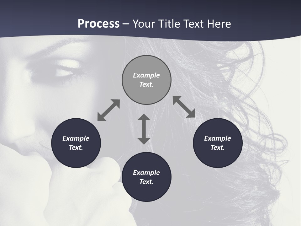 A Woman With Her Hair Blowing In The Wind PowerPoint Template