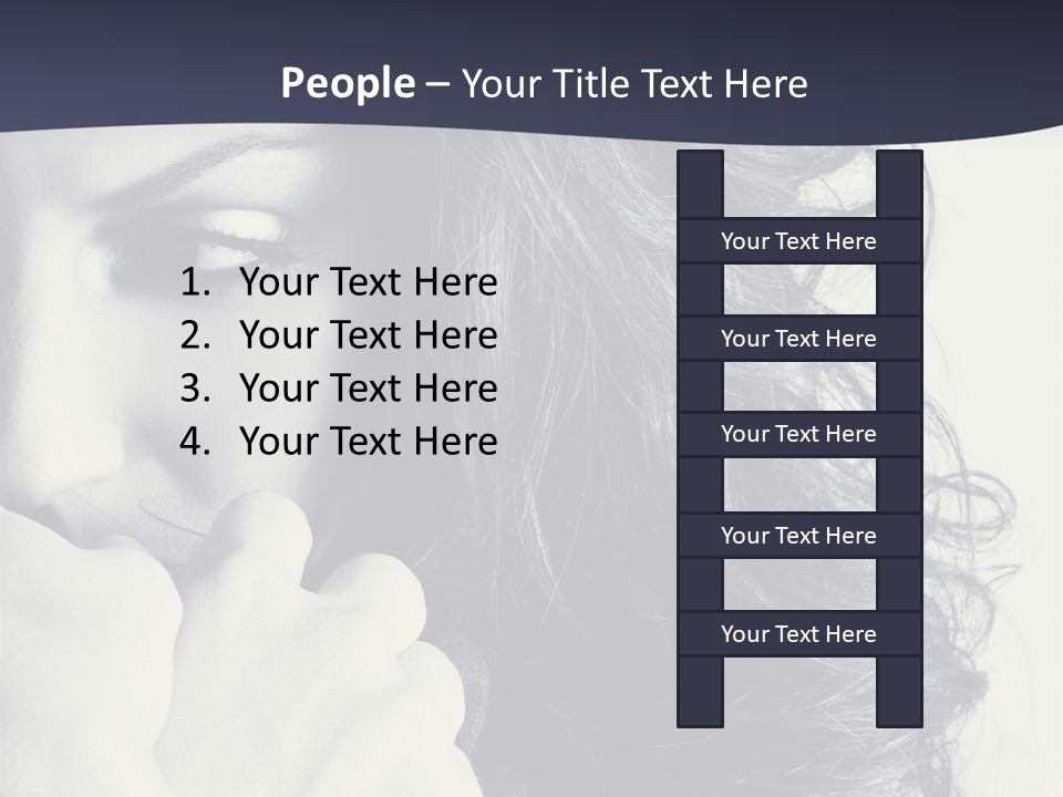 A Woman With Her Hair Blowing In The Wind PowerPoint Template