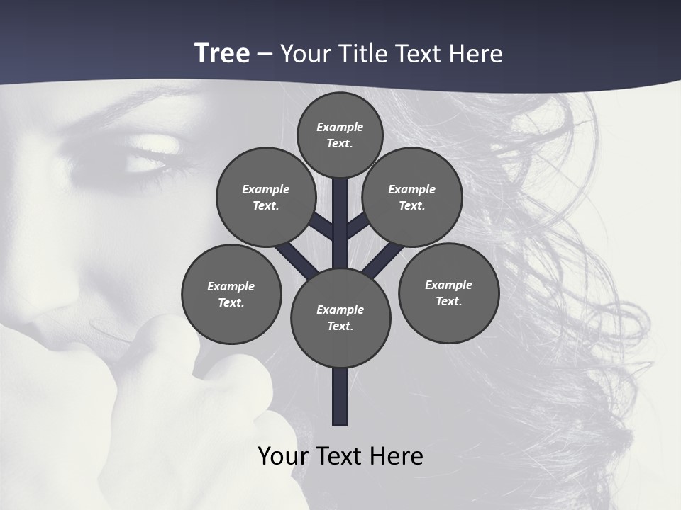 A Woman With Her Hair Blowing In The Wind PowerPoint Template