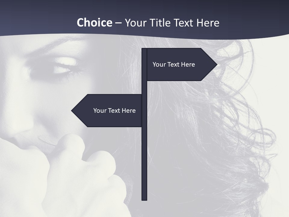 A Woman With Her Hair Blowing In The Wind PowerPoint Template