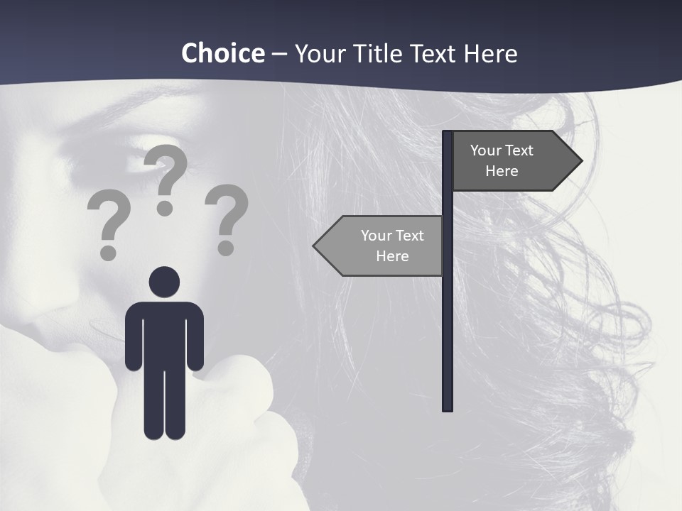 A Woman With Her Hair Blowing In The Wind PowerPoint Template