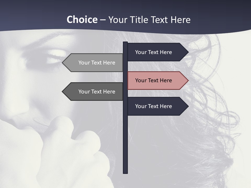 A Woman With Her Hair Blowing In The Wind PowerPoint Template