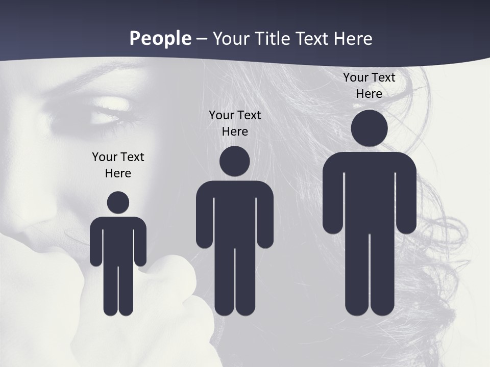 A Woman With Her Hair Blowing In The Wind PowerPoint Template