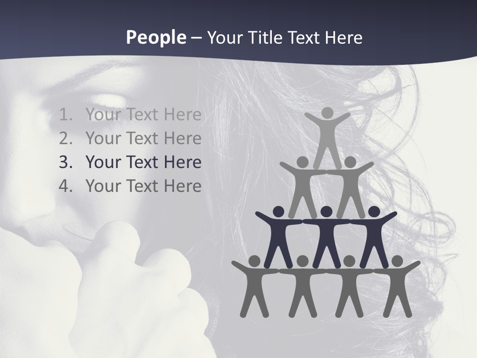 A Woman With Her Hair Blowing In The Wind PowerPoint Template