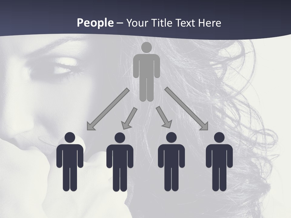 A Woman With Her Hair Blowing In The Wind PowerPoint Template