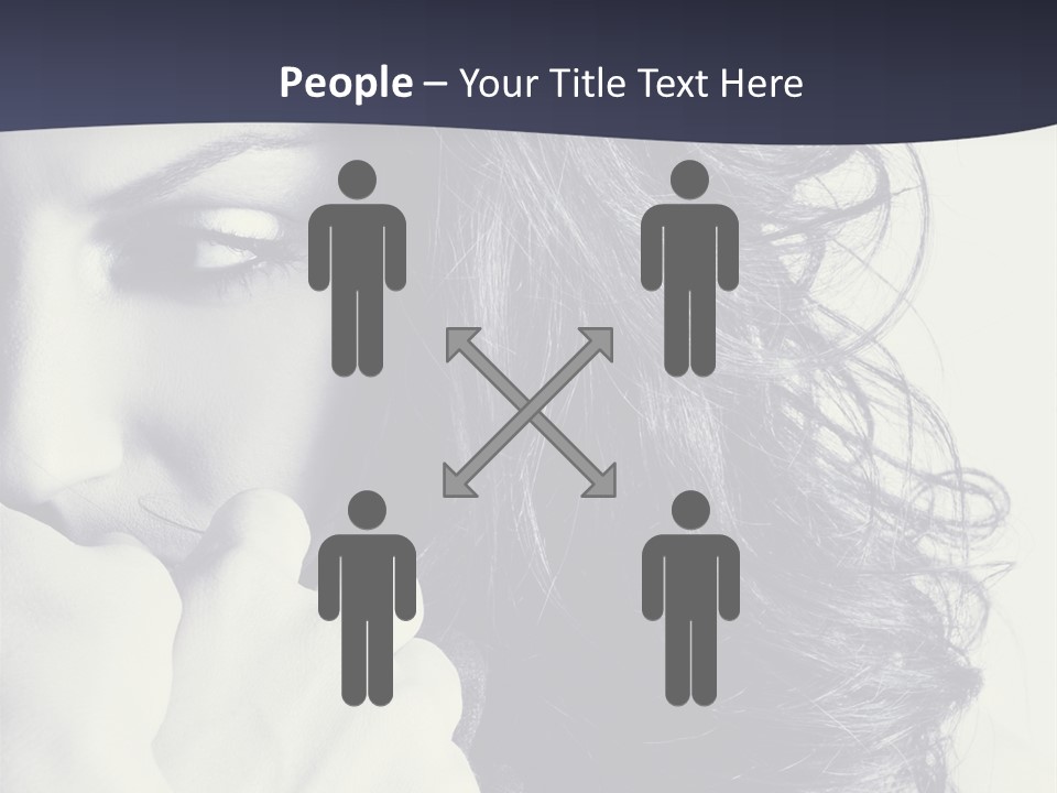 A Woman With Her Hair Blowing In The Wind PowerPoint Template