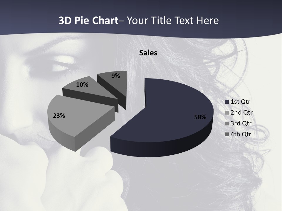 A Woman With Her Hair Blowing In The Wind PowerPoint Template