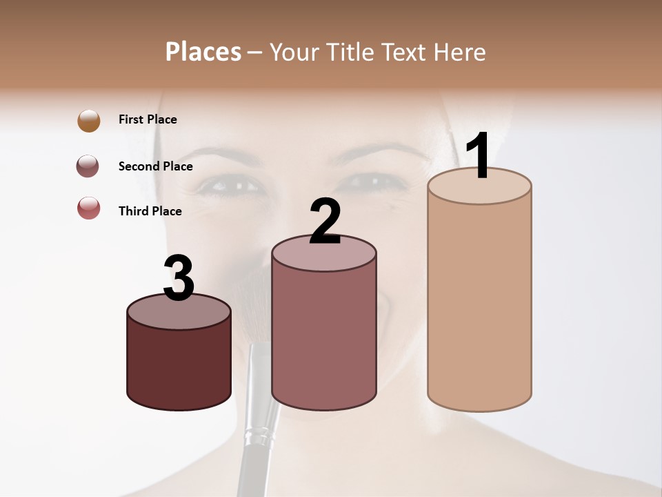 A Smiling Woman With A Brush In Her Mouth PowerPoint Template