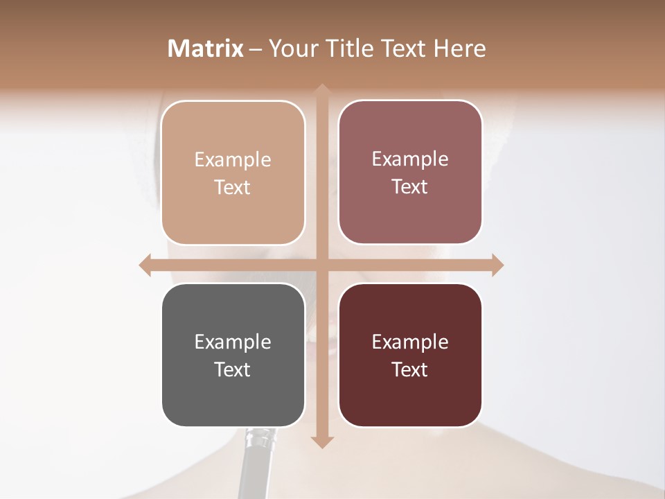 A Smiling Woman With A Brush In Her Mouth PowerPoint Template