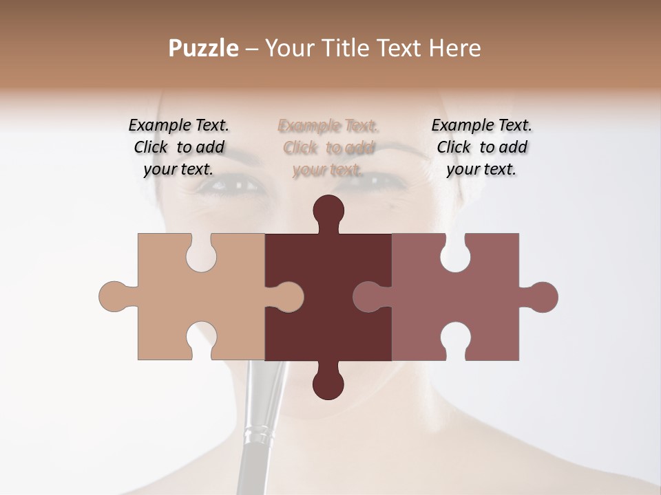 A Smiling Woman With A Brush In Her Mouth PowerPoint Template