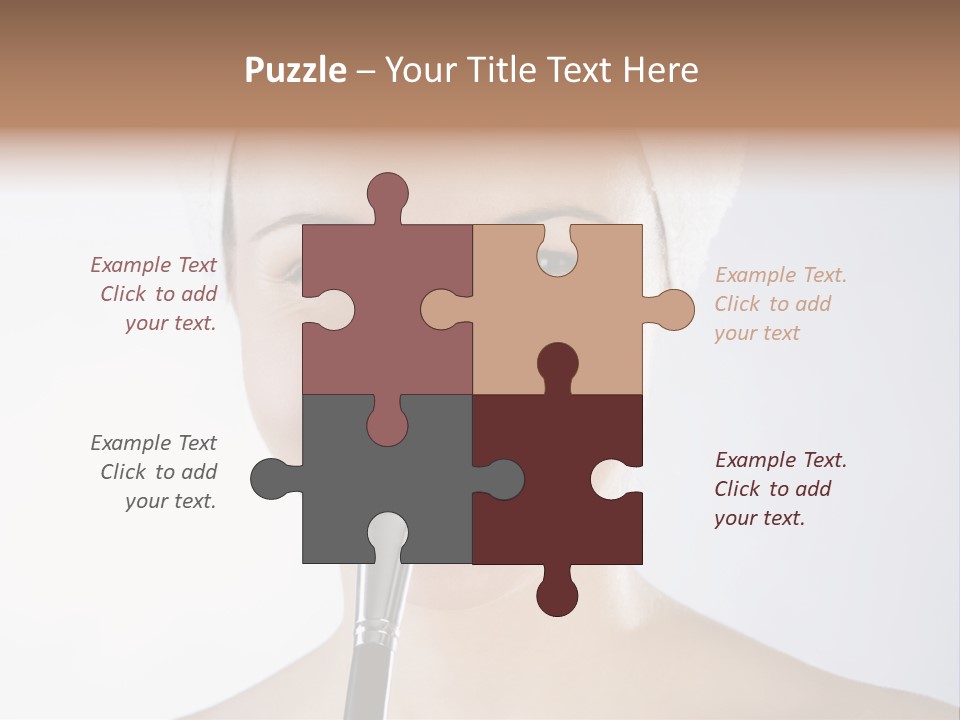 A Smiling Woman With A Brush In Her Mouth PowerPoint Template