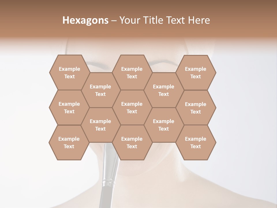 A Smiling Woman With A Brush In Her Mouth PowerPoint Template