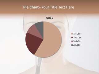 A Smiling Woman With A Brush In Her Mouth PowerPoint Template