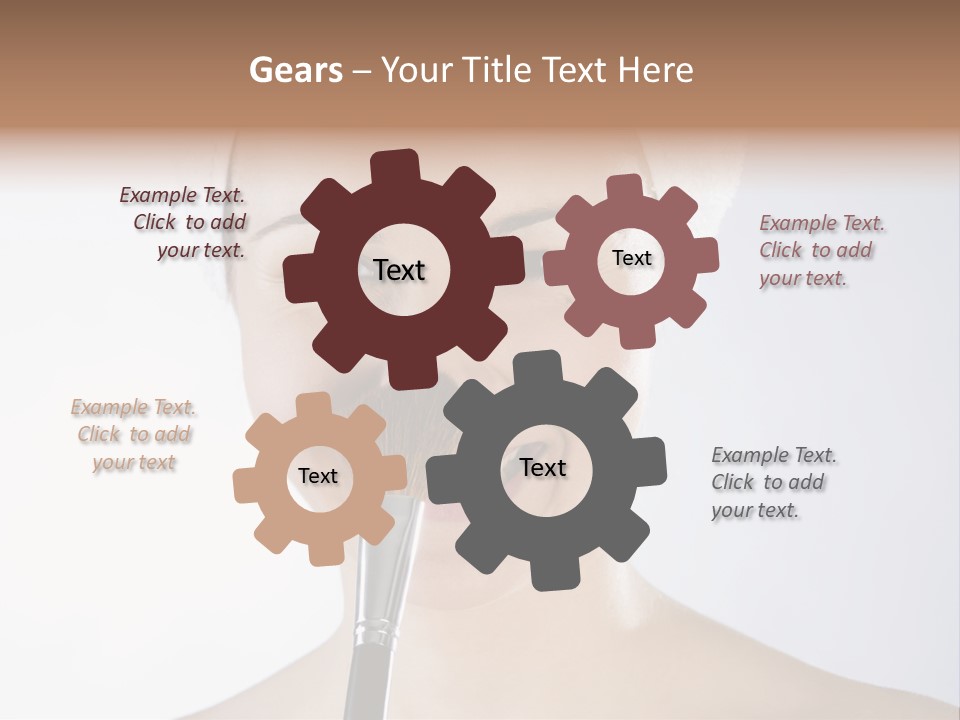 A Smiling Woman With A Brush In Her Mouth PowerPoint Template