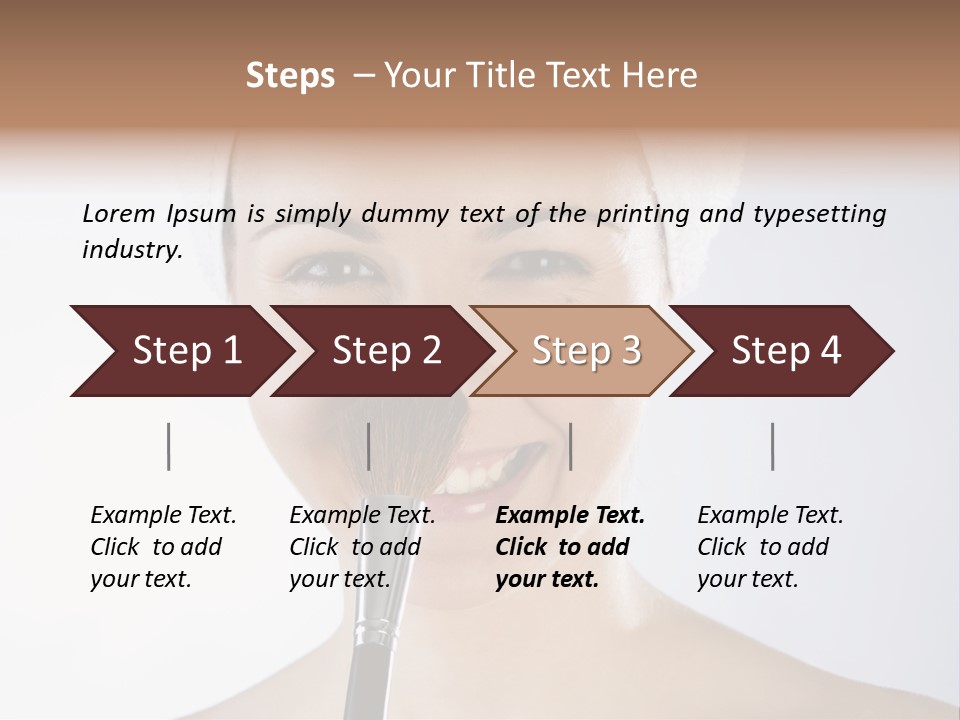 A Smiling Woman With A Brush In Her Mouth PowerPoint Template