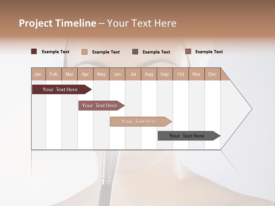 A Smiling Woman With A Brush In Her Mouth PowerPoint Template