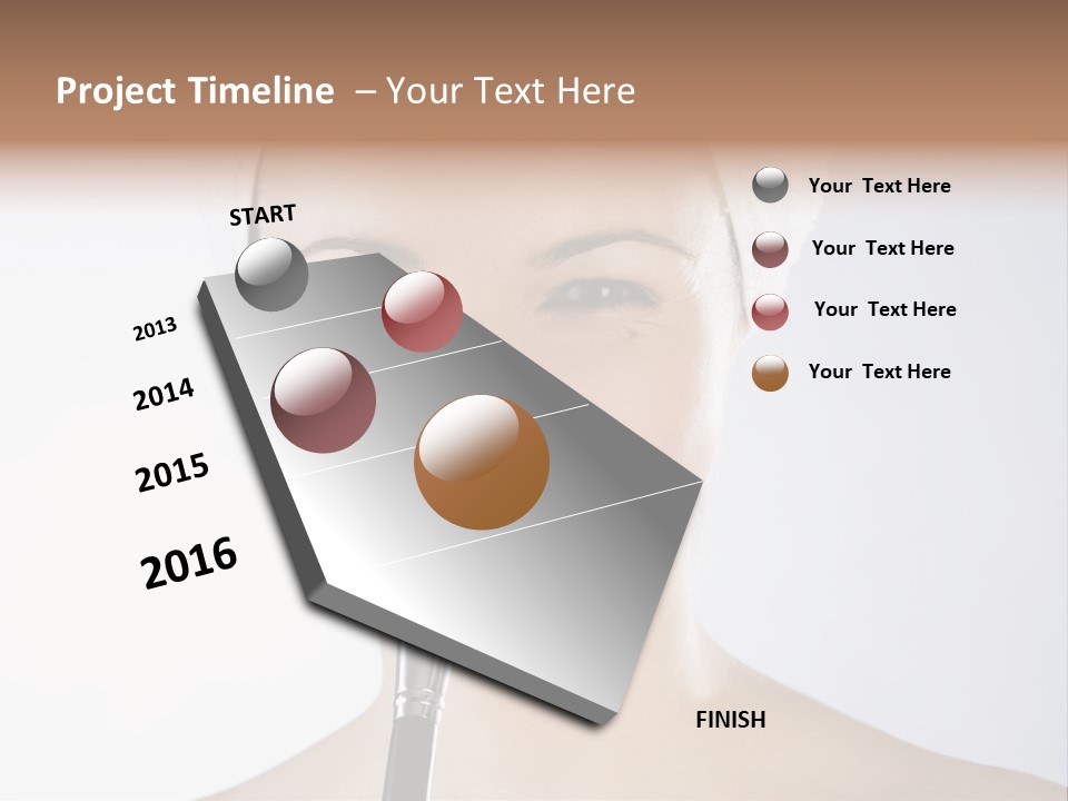 A Smiling Woman With A Brush In Her Mouth PowerPoint Template